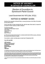 DYMCHURCH PARISH COUNCIL VACANCY